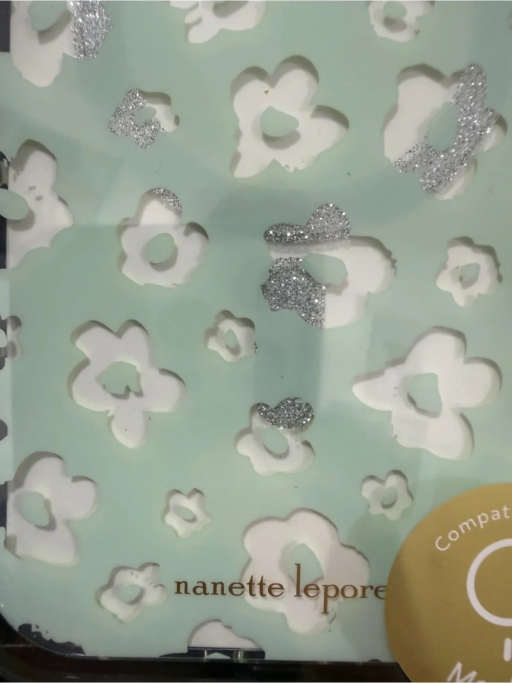 Nanette Lepore Mint Floral iPhone Case with Silver Accents